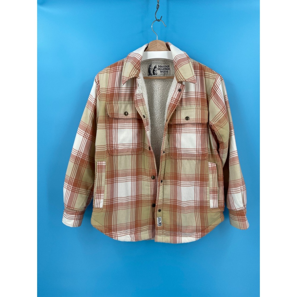 Marmot Ridgefield Sherpa Lined Flannel Shirt Jacket XS Plaid Heavyweight Shacket